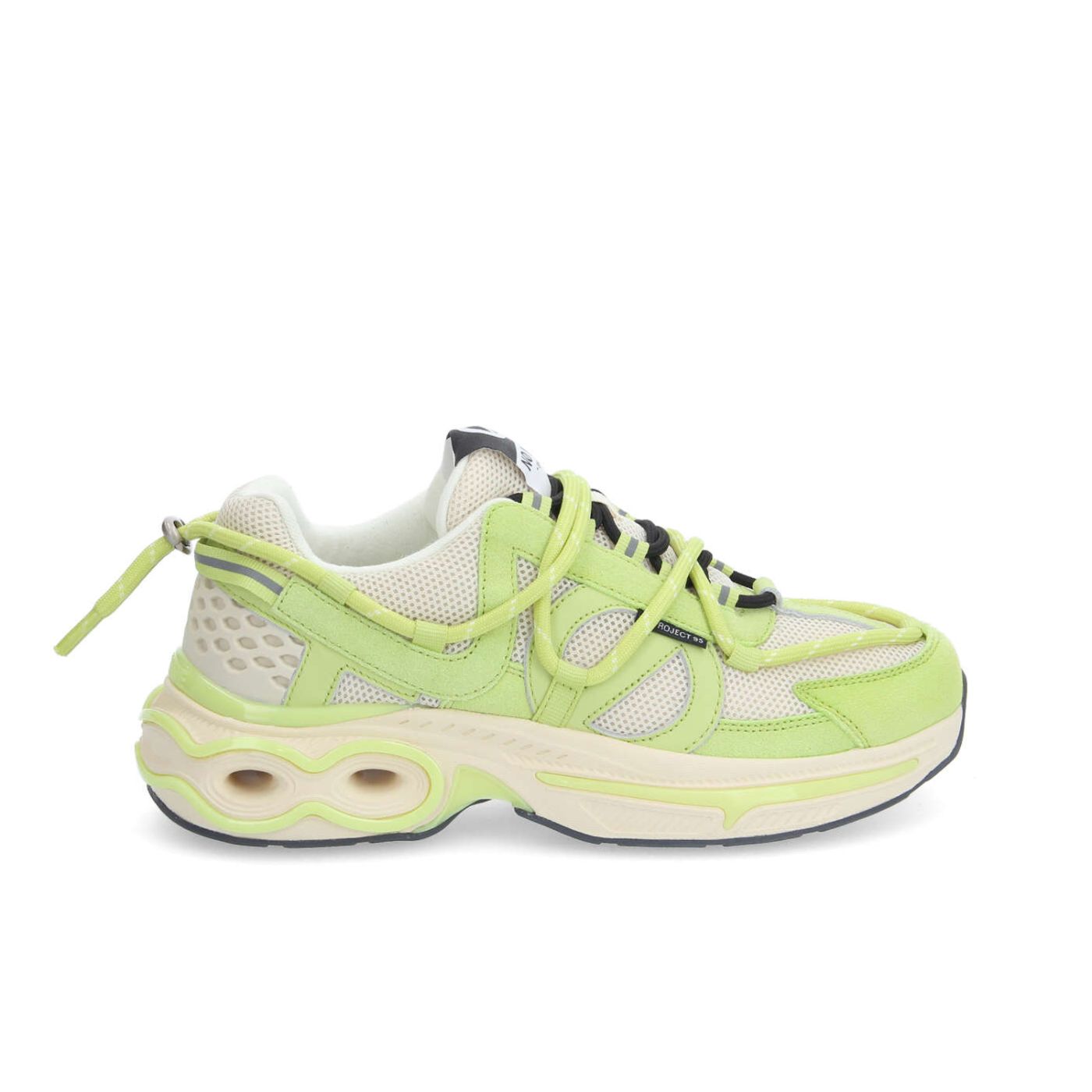WILLO RUNNER W - MESH/SUEDE - BLANC CASSE/VERT